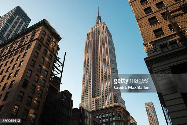 empire state building, manhattan, new york, usa - empire state building fotografías e imágenes de stock
