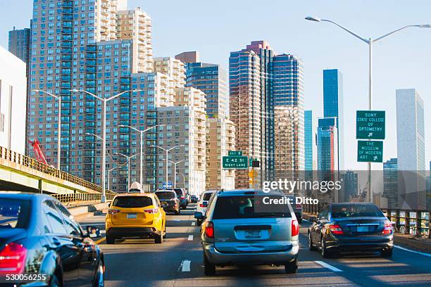 traffic on fdr drive, manhattan, new york, usa - fdr drive stock pictures, royalty-free photos & images