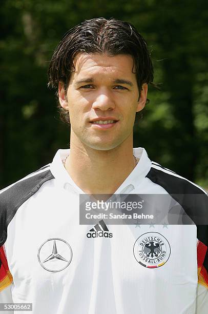 Michael Ballack poses during the photoshoot of the German National Football Team on June 1, 2005 in Munich, Germany.