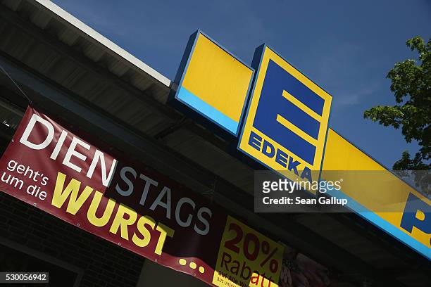 An Edeka supermarket stands on May 10, 2016 in Berlin, Germany. German anti-cartel authorities announced yesterday they are charging Edeka as well as...