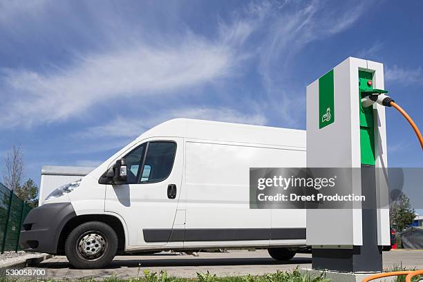 electric vehicle charging station, munich, bavaria, germany - commercial land vehicle stock pictures, royalty-free photos & images