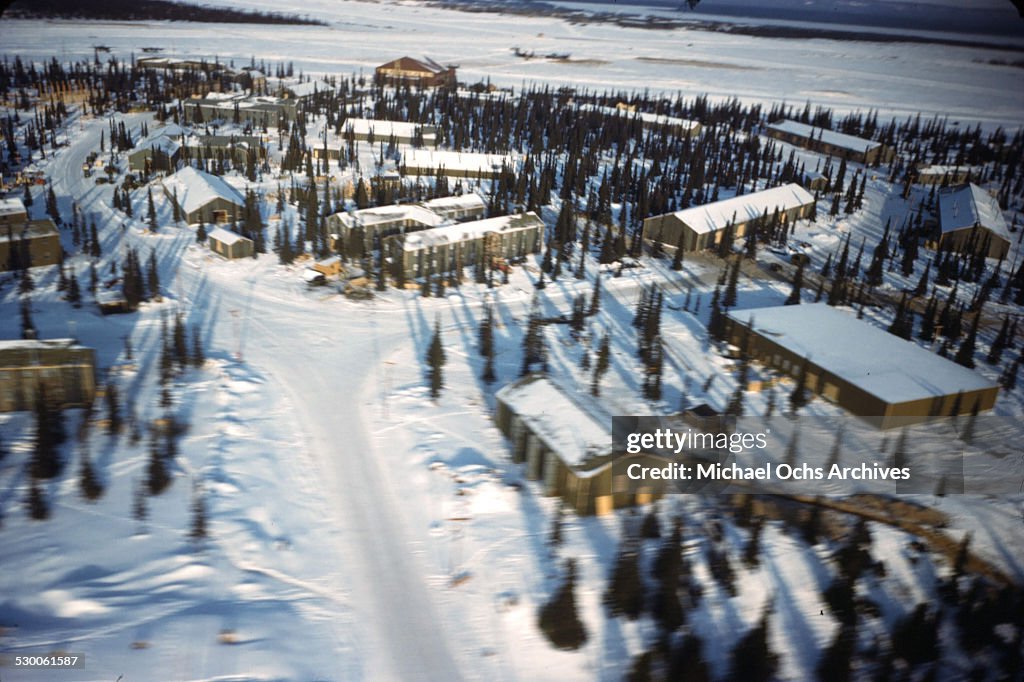 Labrador Base An aerial view of the U.S. Air Base in Goose Bay,Labrador,... News ...