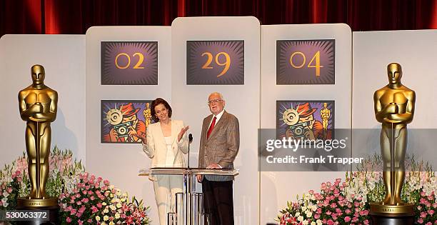 Actress Sigourney Weaver and President of the Academy of Motion Picture Arts and Sciences Frank Pierson announce the nominations for the 76th Annual...