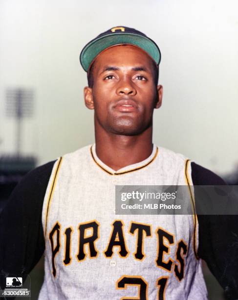Roberto Clemente of the Pittsburgh Pirates poses for a circa 1960s publicity photo. Clemente spent his entire career with the Pirates, from 1955-72.