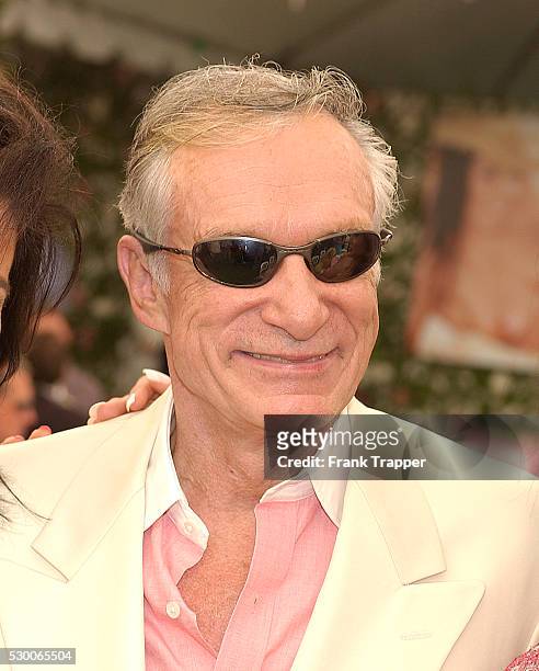 Hugh Hefner at the "Playmate of the Year 2004" presentation. Carmella DeCesare was named Playboy's "Playmate of the Year 2004" at the Playboy...