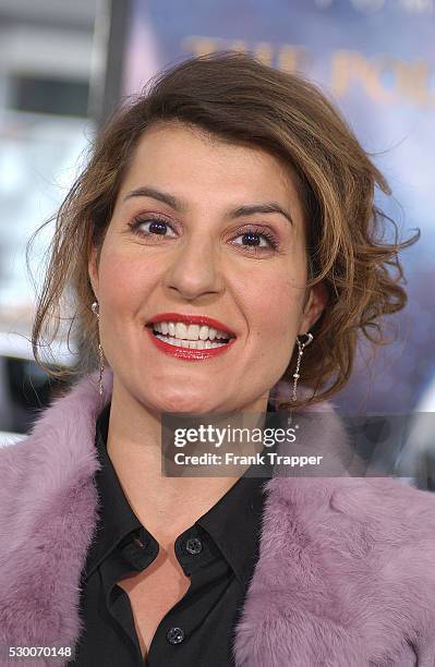 Canadian actress ans writer Nia Vardalos arrives at the benefit premiere of the movie "The Polar Express", directed by Robert Zemeckis.