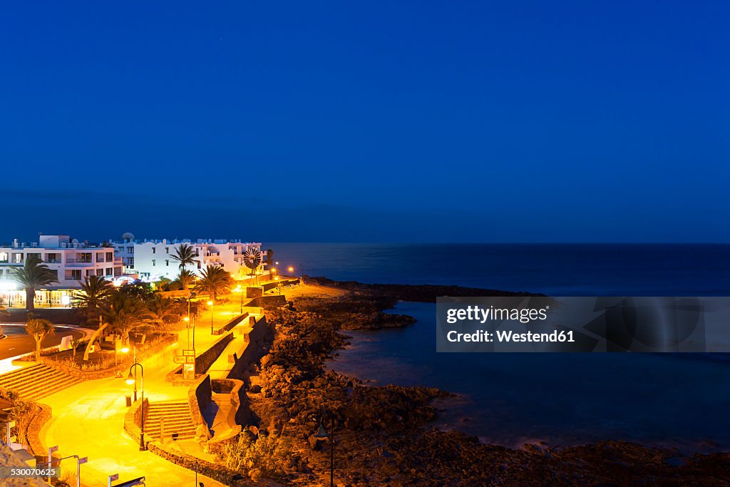 Spain, Canary Islands, Lanzarote, Costa Teguise in the evening