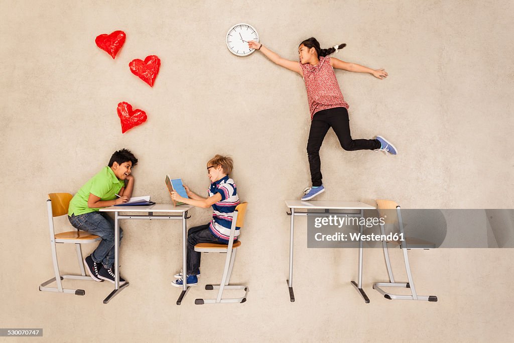 School children having a crush on each other