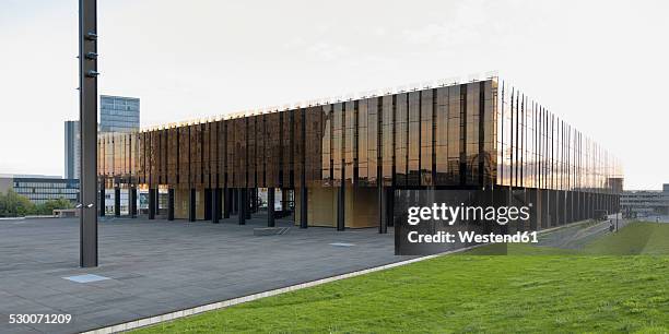 luxembourg, luxembourg city, view to building of european court of justice at evening - european court of justice stock pictures, royalty-free photos & images