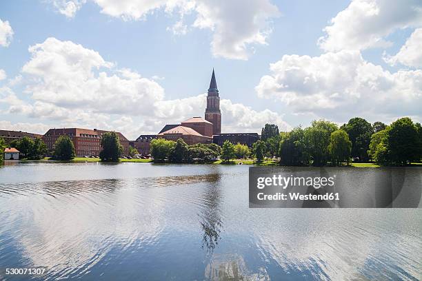 germany, schleswig-holstein, kiel, townhall and lake small kiel - kiel stock pictures, royalty-free photos & images