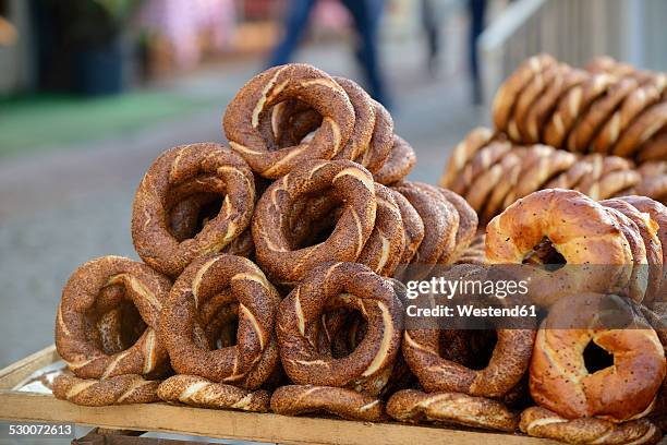 turkey, istanbul, simit, sesame kringles - turkish bagel stock pictures, royalty-free photos & images