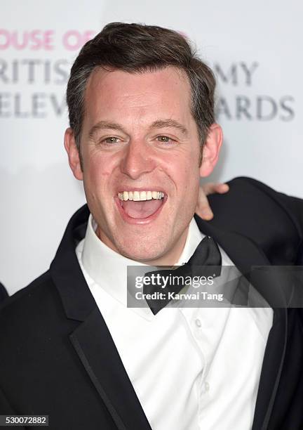 Matt Baker poses in the winners room at the House Of Fraser British Academy Television Awards 2016 at the Royal Festival Hall on May 8, 2016 in...