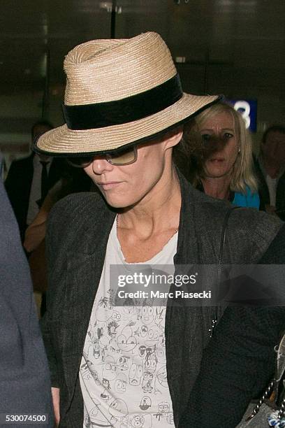 Actress Vanessa Paradis arrives at Nice airport during the annual 69th Cannes Film Festival at Nice Airport on May 10, 2016 in Nice, France.