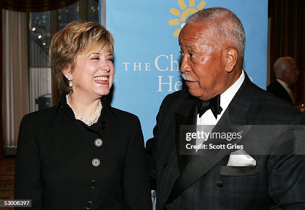 Personality Jane Pauley and former New York City Mayor David Dinkins pose for a photo during the Childrens Health Fund annual gala at the New York...