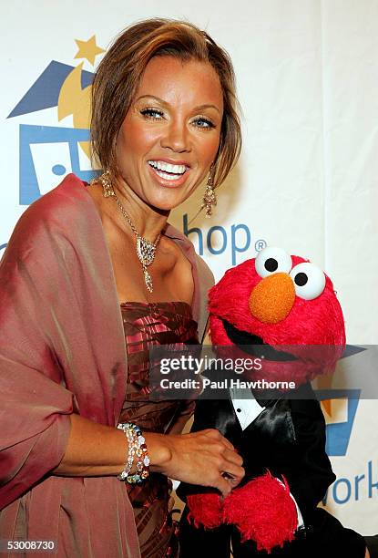 Singer Vanessa Williams and Elmo attend the Third Annual Sesame Workshop Benefit Gala at Cipriani 42nd Street on June 1, 2005 in New York City.