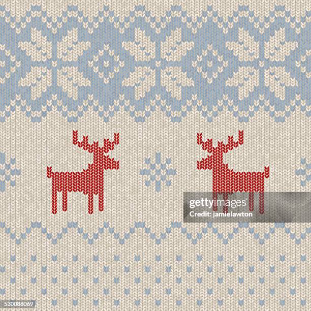 stockillustraties, clipart, cartoons en iconen met seamless knitted christmas pattern - lelijkheid