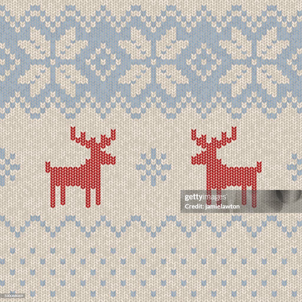 Seamless Knitted Christmas Pattern