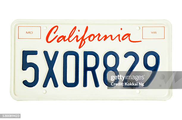 california number plate - license plate stockfoto's en -beelden