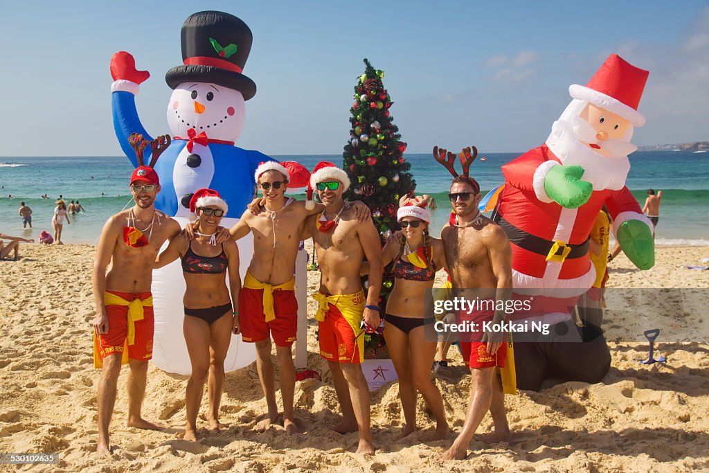 Bondi Beach - Surf Lifesavers Celebrate Christmas