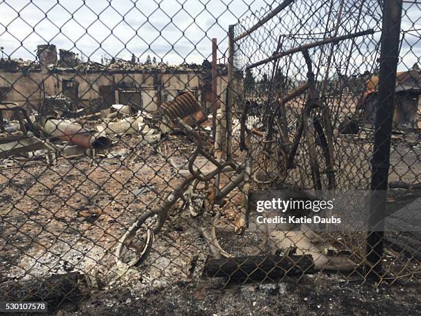 Wildfire devastation as shown from a media tour.