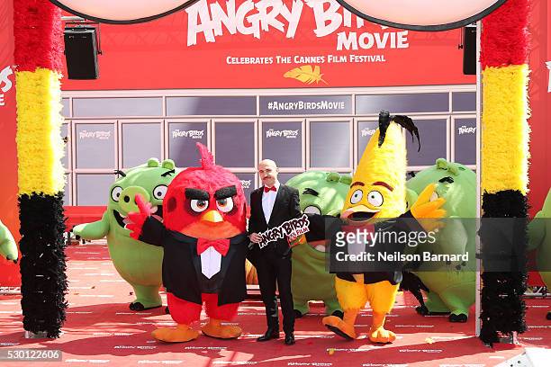 Italian actor Maccio Capatonda attends "The Angry Birds Movie" Photocall during the annual 69th Cannes Film Festival at JW Marriott on May 10, 2016...