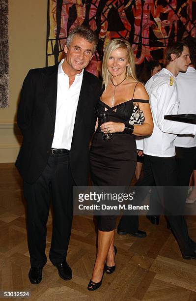 Amanda Wakeley and a guest attend The Royal Academy Summer Exhibition Preview Party at the Royal Academy of Arts on June 2, 2005 in London, England.