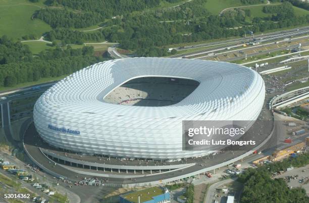 Aerial view of the Allianz Arena on June 2, 2005 in Munich, Germany