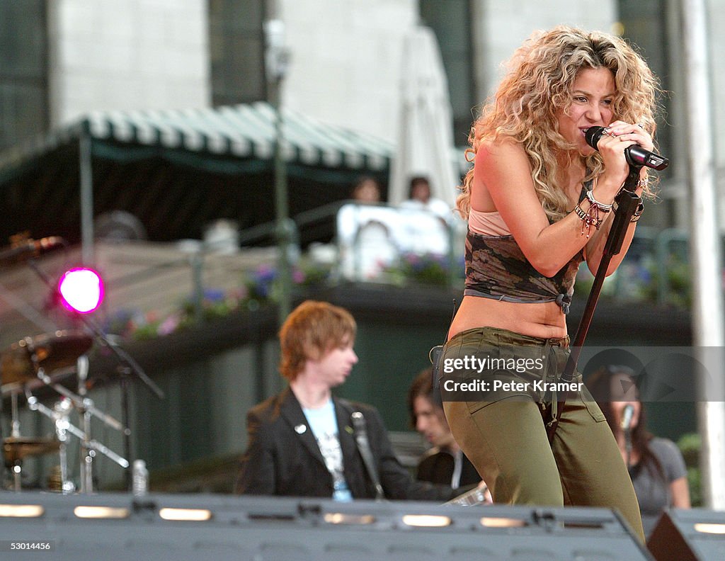 Singer Shakira performs on the Good Morning America Summer Concert