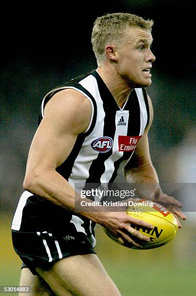 Tarkyn Lockyer for the Magpies in action during the round eleven AFL match between the Geelong Cats and the Collingwood Magpies at the Telstra Dome...