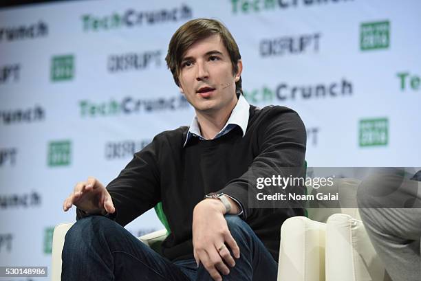 Co-founder and co-CEO of Robinhood Vladimir Tenev speaks onstage during TechCrunch Disrupt NY 2016 at Brooklyn Cruise Terminal on May 10, 2016 in New...