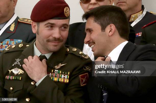 Jordanian Prince Hamzah bin al-Hussein and Prince Hashem bin al-Hussein attend the opening of the Special Operations Forces Exhibition and Conference...