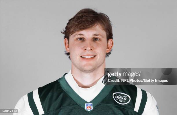 Chad Pennington of the New York Jets poses for his 2005 NFL headshot at photo day in East Rutherford, New Jersey.
