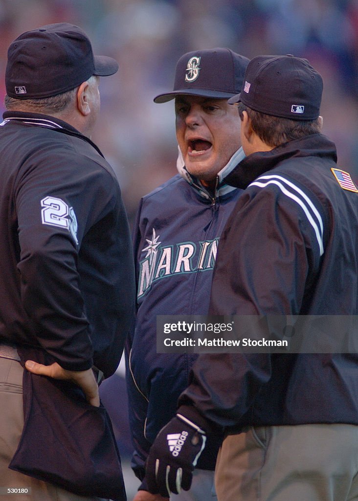 Rick Reed Home plate umpire Rick Reed and first base umpire Ed Rapuano argue ...