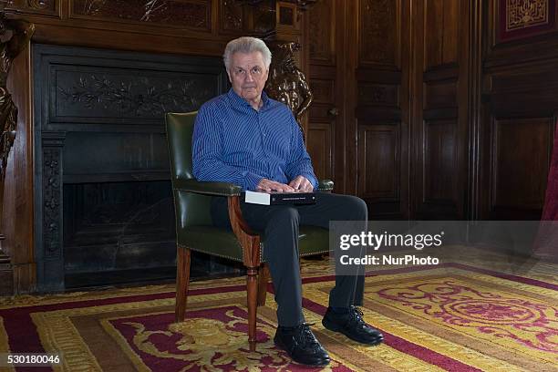 American writer John Irving presents his new novel &quot;Avenue of the mysteries&quot; in the House of America in Madrid, on May 10, 2016.