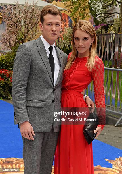 Ed Speleers and Asia Macey attend the European Premiere of "Alice Through The Looking Glass" at Odeon Leicester Square on May 10, 2016 in London,...