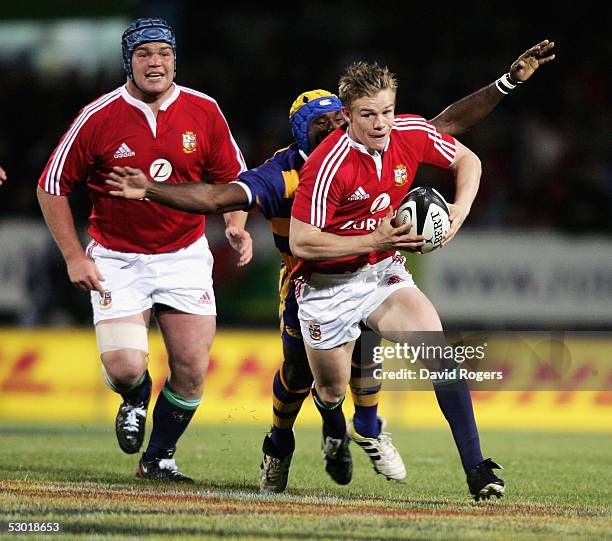 Dwayne Peel, the Lions scrumhalf, charges forward during the match between the British and Irish Lions and the Bay of Plenty at The Rotorua...