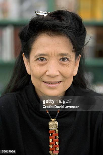 Author Jung Chang poses for a portrait at "The Guardian Hay Festival 2005" held at Hay on Wye on June 4, 2005 in Powys, Wales. The festival runs...