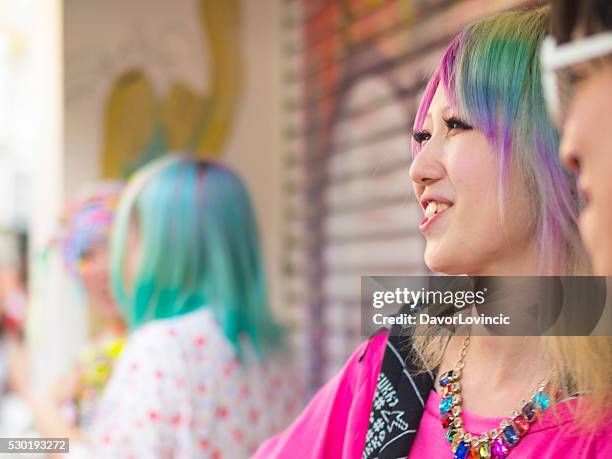 portrait of cosplay people at harajuku's takeshite street in tokyo - cosplay in harajuku stock pictures, royalty-free photos & images