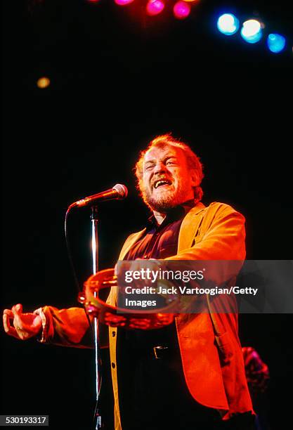 English Blues and Rock musician Joe Cocker performs onstage during at the 'Benson & Hedges Blues Salutes John Lee Hooker All-star Benefit for the...