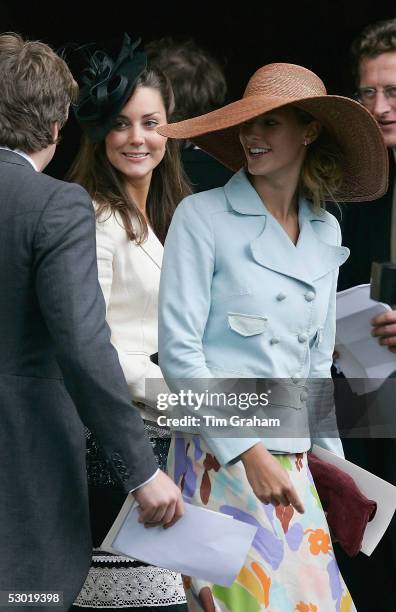 Kate Middleton , Prince William's girlfriend, among guests at the society wedding of Hugh Van Cutsem Junior to Rose Astor at Burford Parish Church on...
