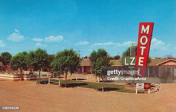 The LZ or 'Lazy' Motel in Winslow, Arizona in the 1950s , c 1955.