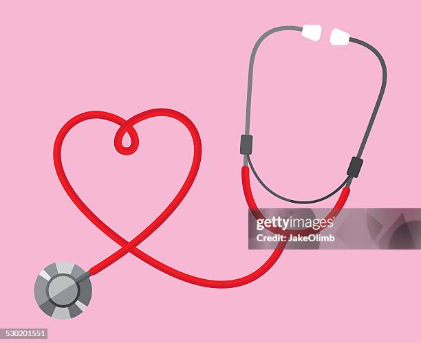 ilustraciones, imágenes clip art, dibujos animados e iconos de stock de estetoscopio corazón - cardiovascular exercise