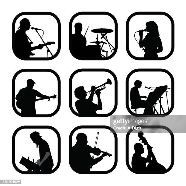 livemusicians - bass player stock illustrations