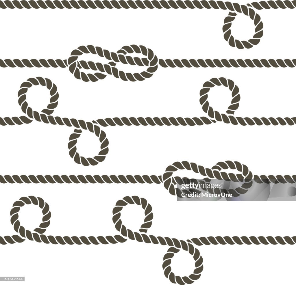 Navy Rope With Marine Knots Vector Seamless Pattern High-Res Vector ...