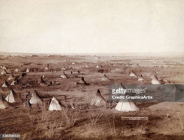 The Great Hostile Camp, an expansive vista of the Lakota tribal village on the Pine Ridge Reservation in South Dakota, by John CH Grabill , 1891.