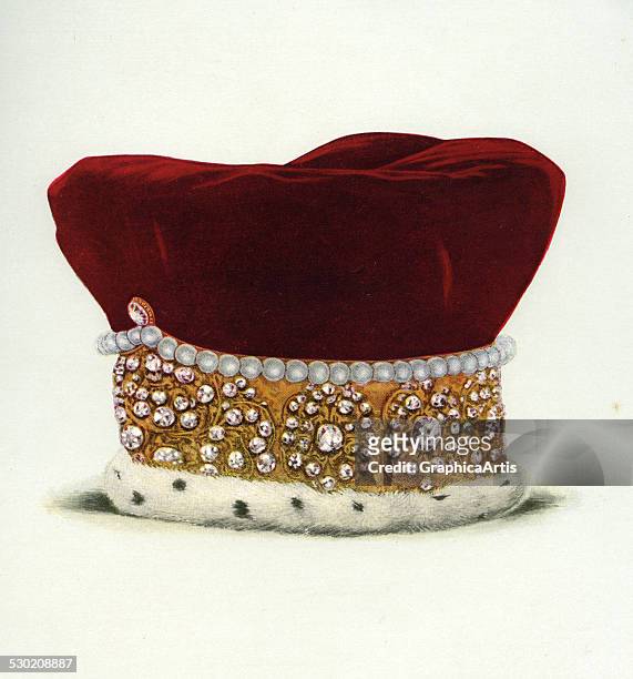 Vintage illustration of the Diadem of Queen Mary of Modena, Consort of James II, part of the Crown Jewels of England , 1919.