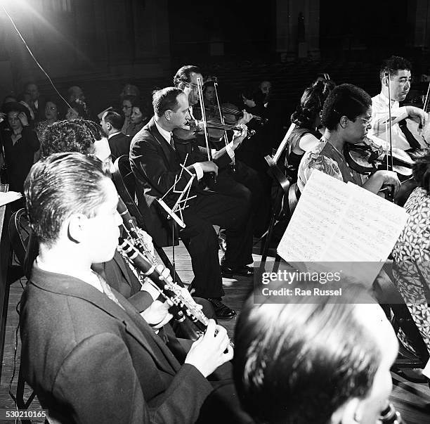 View of a concert sponsored by WNYC radio and held at the Brooklyn Museum, Brooklyn, New York, New York, 1947.