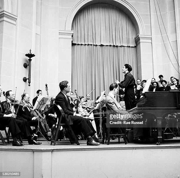 View of a concert sponsored by WNYC radio and held at the Brooklyn Museum, Brooklyn, New York, New York, 1947.