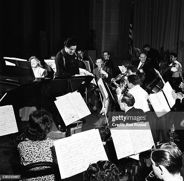 View of a concert sponsored by WNYC radio and held at the Brooklyn Museum, Brooklyn, New York, New York, 1947.