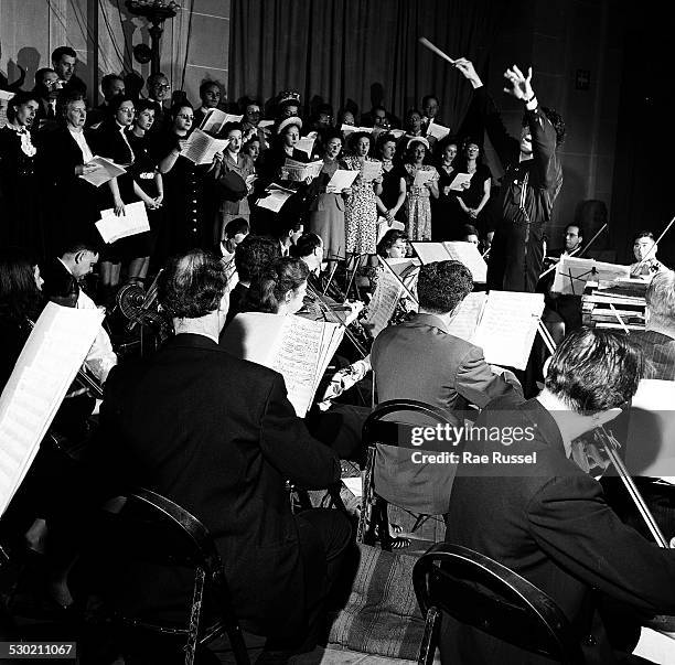 View of a concert sponsored by WNYC radio and held at the Brooklyn Museum, Brooklyn, New York, New York, 1947.